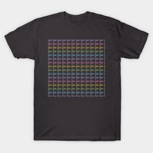 Love in Rainbow Colors Pattern Modern Calligraphy T-Shirt